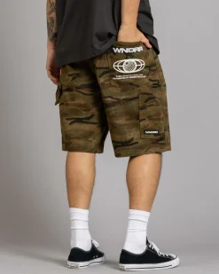 Wndrr Booster Denim Shorts Camo New