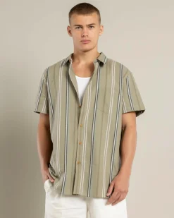 Lucid Botany Short Sleeve Shirt Olive Online