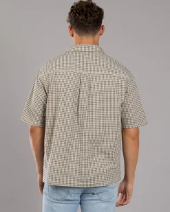 Lee Boxcutter Short Sve Shirt Ecru Check Sale