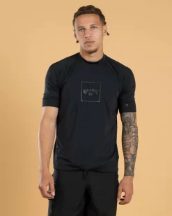 Billabong Boxed Arch Short Sleeve Rash Vest Stealth Hot