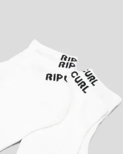 Rip Curl Brand Ankle Socks 5 Pack White New