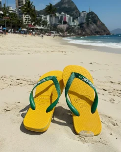 Havaianas Brazil Logo Thongs Pop Yellow Discount