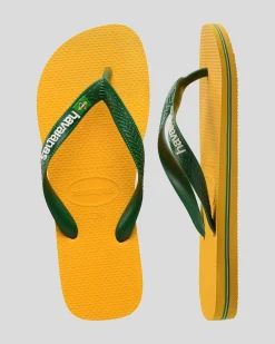 Havaianas Brazil Logo Thongs Pop Yellow Discount