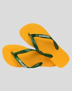 Havaianas Brazil Logo Thongs Pop Yellow Discount