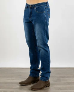 Ringers Western Burke Slim Taper Jeans Mid Blue Discount