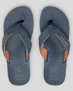 Kustom Burleigh Thongs Navy Heather Online