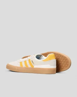 adidas Busenitz Vulc II Shoes Crystal White/preloved Yellow/gold