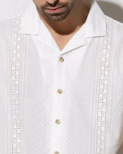 Lucid Bygone Short Sleeve Shirt Ivory Clearance