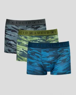 Lucid Camo Fitted Boxer Shorts 3 Pack Multi Online