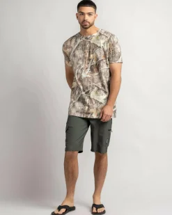 Salty Life Canopy T-Shirt Woodland Camo Sale