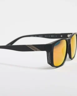Quiksilver Capsized Sunglasses Rubberized Black Red Mirror Best