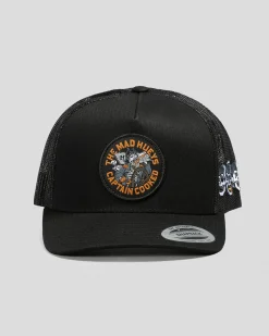 The Mad Hueys Captain Cooked Twill Trucker Cap Black Discount
