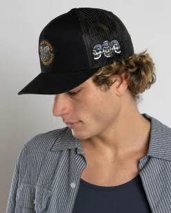 The Mad Hueys Captain Cooked Twill Trucker Cap Black Discount