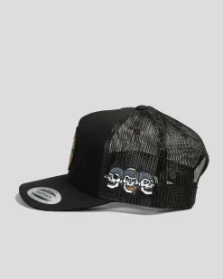 The Mad Hueys Captain Cooked Twill Trucker Cap Black Discount