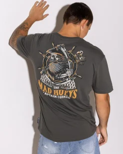 The Mad Hueys Captain Ship Faced T-Shirt Black Clearance