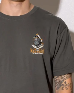 The Mad Hueys Captain Ship Faced T-Shirt Black Clearance