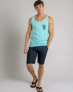 Salty Life Captain's Curse Singlet Lt Blue Acid Hot