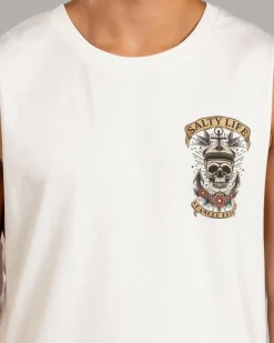 Salty Life Carrion Crown Muscle Tank Stone New