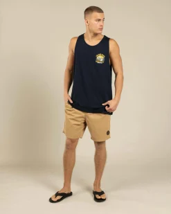 The Mad Hueys Caught FK All Island Singlet Navy Outlet