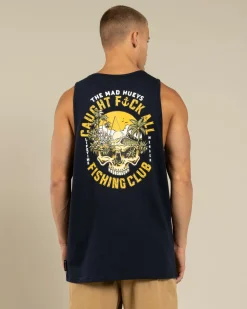 The Mad Hueys Caught FK All Island Singlet Navy Outlet
