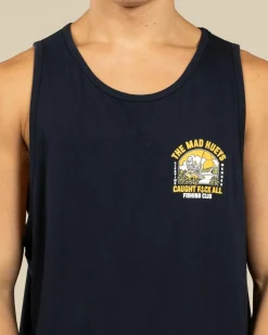 The Mad Hueys Caught FK All Island Singlet Navy Outlet
