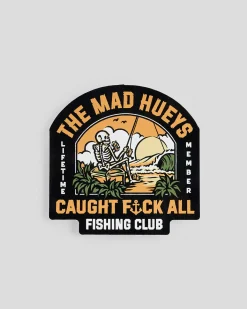 The Mad Hueys Caught Fk All Island Sticker Black Discount