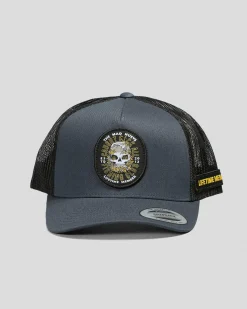 The Mad Hueys Caught Fk All Twill Trucker Cap Navy Hot