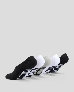 Lucid Certain Invisible Socks 5 Pack White/black/grey Clearance