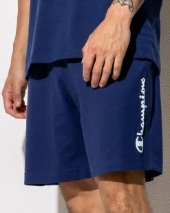Champion Puff Script Jersey Shorts Sail Away Navy Hot
