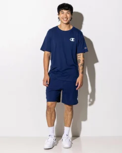 Champion Puff Script Jersey Shorts Sail Away Navy Hot