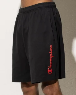Champion Puff Script Jersey Shorts Black Outlet