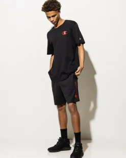 Champion Puff Script Jersey Shorts Black Outlet