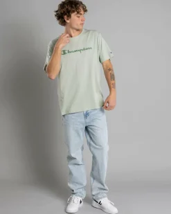 Champion Puff Script T-Shirt Clever Sage Discount