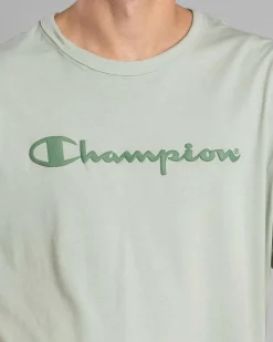 Champion Puff Script T-Shirt Clever Sage Discount