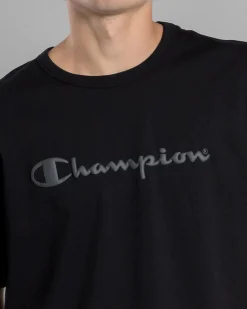 Champion Puff Script T-Shirt Black Clearance