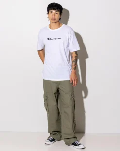 Champion Puff Script T-Shirt White Clearance