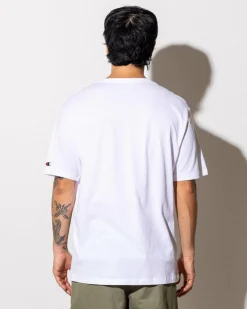 Champion Puff Script T-Shirt White Clearance
