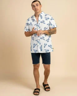 Corona Chasin Tides Short Sleeve Shirt Beige