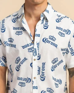 Corona Chasin Tides Short Sleeve Shirt Beige