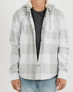 Skylark Checkout Flannel Long Sleeve Shirt Grey Check Discount
