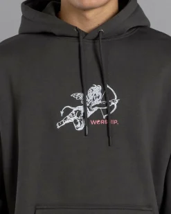 Worship Supplies Cherub Pull Over Hoodie Worn Black Outlet