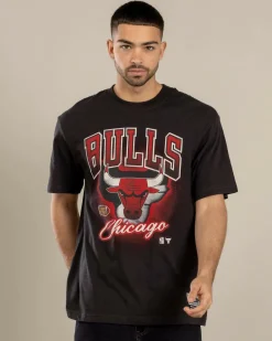 Mitchell & Ness Chicago Bulls Frame T-Shirt Faded Black Hot