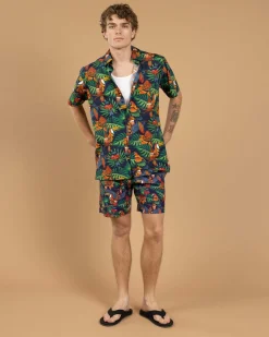 Bush Chook Chooked Out Beach Shorts Navy Hot