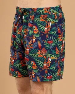 Bush Chook Chooked Out Beach Shorts Navy Hot