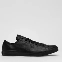 Converse Chuck Taylor All Star Leather Lo-Cut Shoes Black Monochrome Discount