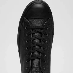 Converse Chuck Taylor All Star Leather Lo-Cut Shoes Black Monochrome Discount
