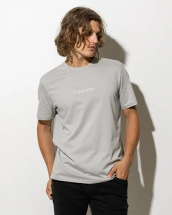 Calvin Klein CK Tonal Graphic T-Shirt Flint Gray New