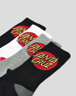 Santa Cruz Classic Dot Crew Socks 4 Pack Multi Best