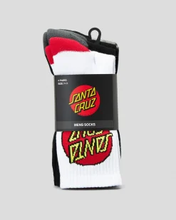 Santa Cruz Classic Dot Crew Socks 4 Pack Multi Best
