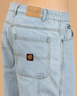 Santa Cruz Classic Dot Denim Carpenter Shorts Light Indigo Sale